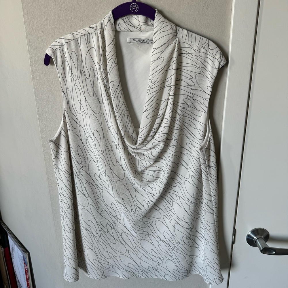 Sloan Top - Cowl neck Scribble Print